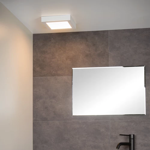 Lucide BRICE-LED - Deckenleuchte Badezimmer - LED Dim. - 1x22W 3000K - IP44 - Weiß - Atmosphäre 1